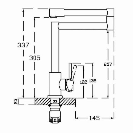 Смеситель для кухни G.Lauf ZAP ZAP4-C090 на столешницу нержавеющая сталь