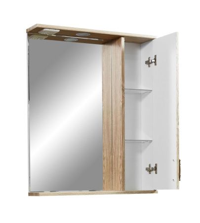 Зеркало-шкаф Stella Polar Кармела SP-00000181 70х80 подвесной цвет коричневый