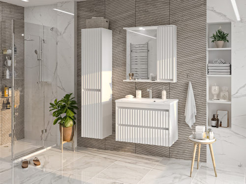 Зеркало-шкаф Brevita Balaton BAL-04080-01-П 78х14х80 подвесной цвет белый - фото 5 Зеркало-шкаф Brevita Balaton BAL-04080-01-П 78х14х80 подвесной цвет белый - фото 5