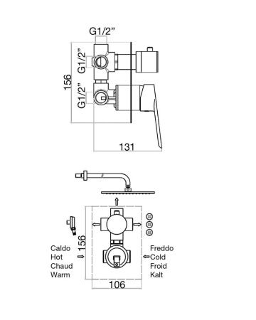 Смеситель для ванны и душа Fiore Kevon 81NN7501 встраиваемый в стену черный