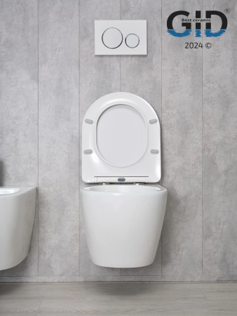 Унитаз подвесной Gid Convexo 61107Y белый с сиденьем микролифт безободковый смыв торнадо