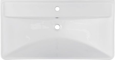 Раковина керамическая Aquanet Ирис 00323883 90х50 полувстраиваемая цвет белый 1 отверстие под смеситель