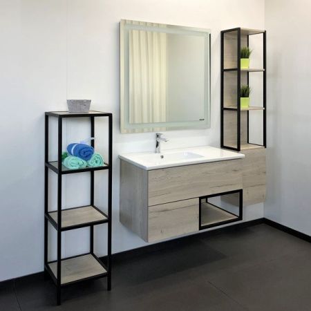 Тумба с раковиной Comforty Мальме 00-00004200CF 90х50 подвесная цвет серый