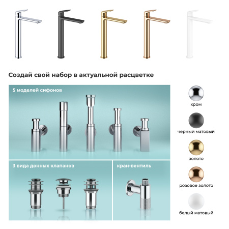 Смеситель Wellsee ICON! for life 182308000 на столешницу золото