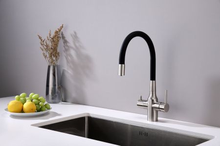 Смеситель для кухни Paulmark НИКЕЛЬ Sa213419-BS на мойку никель