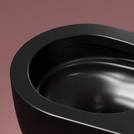 Унитаз подвесной Ceramica Nova MODENA CN6063MB черный с сиденьем микролифт безободковый душевой смыв