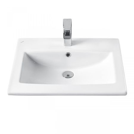 Раковина керамическая Onika Элина 1WH501606 60х50 накладная цвет белый 1 отверстие под смеситель