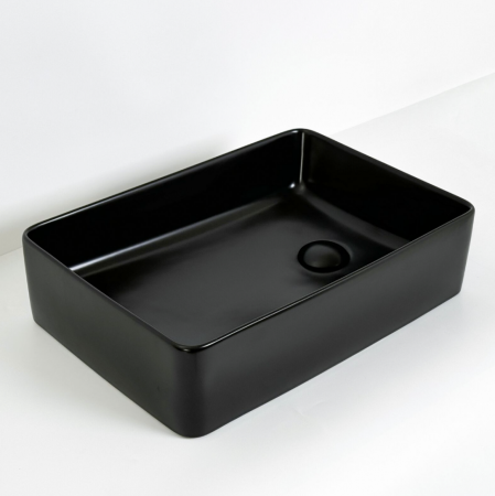 Раковина из санфаянса CeramaLux 6250MB 51х33 накладная цвет черный
