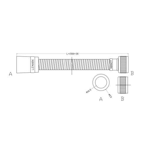 Шланг для душа LeMark LE8058P хром - фото 2