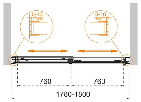 Душевая шторка на ванну Cezares TANDEM-SOFT TANDEM-SOFT-VF-2-180/145-P-Cr 180х145 стекло рифленое профиль хром ориентация универсальная