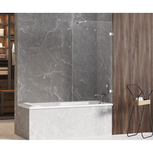 Душевая шторка на ванну New Trendy AVEXA EXK-1953-WP 100х150 стекло прозрачное профиль хром глянцевый ориентация универсальная - фото 2