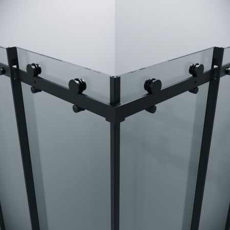 Душевой уголок Grossman Classic 300.K33.04.1010.21.00 100х100 стекло прозрачное профиль черный без поддона