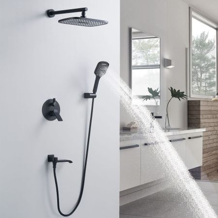 Душевая система Shevanik S4135H встраиваемая в стену цвет черный