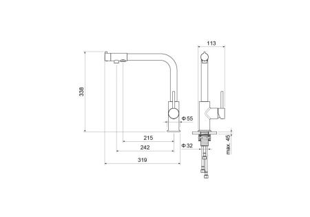 Смеситель для кухни Aquatek ЕВРОПА AQ1386MB на мойку черный