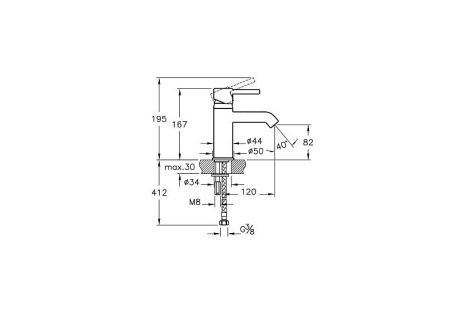 Смеситель Vitra Minimax S A41984EXP на раковину хром