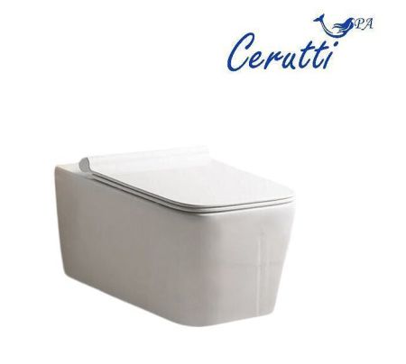 Унитаз подвесной Cerutti SPA CT10583 белый с сиденьем микролифт безободковый смыв торнадо