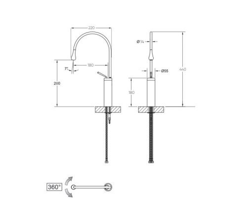 Смеситель для раковины Bronze de Luxe SCANDI 9015C на столешницу хром - фото 3