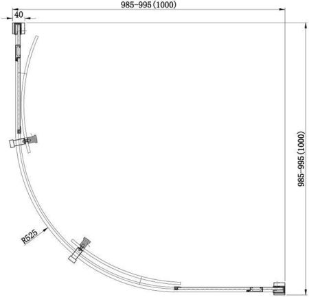 Душевой уголок Aquanet Delta NPE2142 100х100 стекло прозрачное профиль хром без поддона