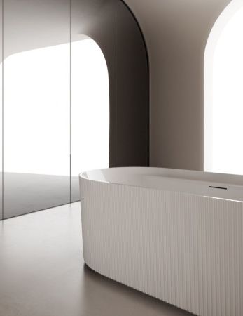 Ванна акриловая Abber AB9444MW 170х80 отдельностоящая овальная с каркасом