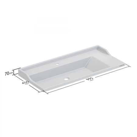 Раковина из искусственного камня СанТа Sirius100 100х50 накладная цвет белый