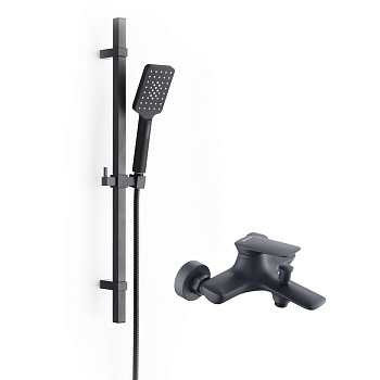 Душевая стойка Bond Cube B03-5288 настенная цвет черный матовый