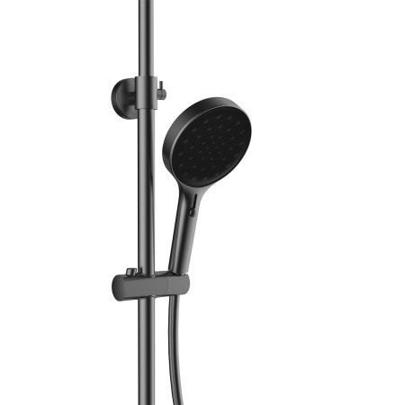Душевая стойка Vincea Inspire VSFS-3I12TGM настенная цвет вороненая сталь с термостатом