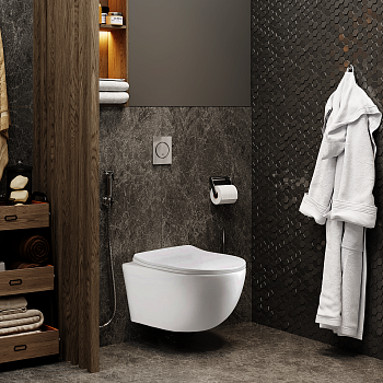 Унитаз подвесной Cerutti SPA CT10361 белый с сиденьем микролифт безободковый каскадный смыв