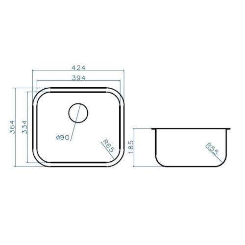Кухонная мойка Grandex Aqua SELECT 36 L 200332 42х36 цвет сатин поверхность матовая - фото 3