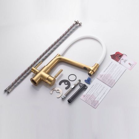 Смеситель для кухни Rose R658G на мойку золото