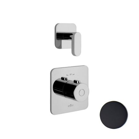 Смеситель для ванны и душа Webert Living LV971302560 настенный черный с термостатом