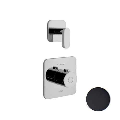 Смеситель для ванны и душа Webert Living LV971302560 настенный черный с термостатом - фото 2