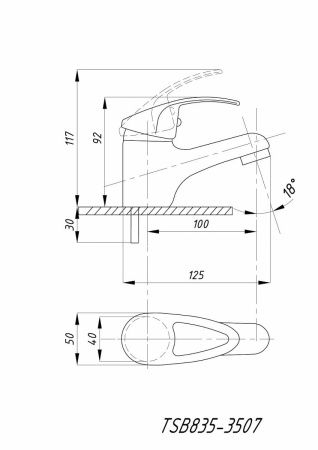 Смеситель TSARSBERG TSB-835-3507 на раковину хром