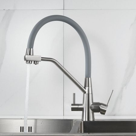 Смеситель для кухни Shevanik S968L на мойку сатин