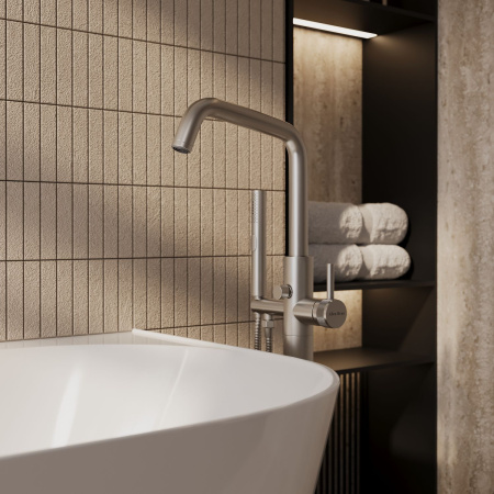 Смеситель для ванны и душа Allen Brau Priority 5.31008-BN напольный никель