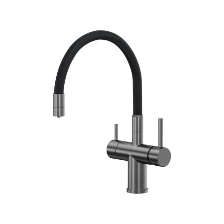 Смеситель для кухни Reflexion Lago RX9902BL на мойку вороненая сталь