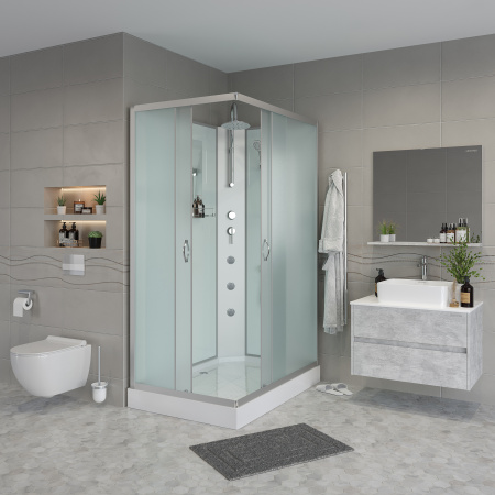 Душевая кабина Niagara Classic 430853QBKTG 100х80 прямоугольная без крыши ориентация универсальная