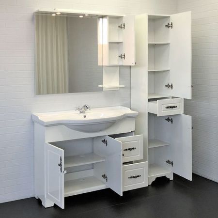 Зеркало-шкаф Comforty Севилья 00003132628CF 100х80 подвесной цвет белый