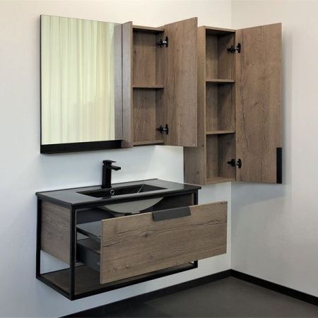 Тумба с раковиной Comforty Бонн 00-00001937CF 90х50 подвесная цвет коричневый