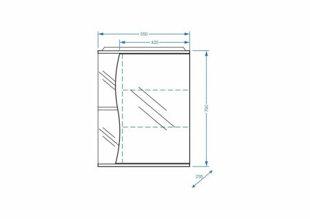 Зеркало-шкаф Stella Polar Волна SP-00000041 60х70 подвесной цвет белый
