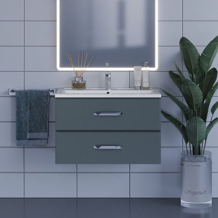 Тумба под раковину Uperwood Foster 291020522 80х50 подвесная цвет серый