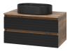 Тумба под раковину Brevita Dakota DAK-09080-19/02-2Я 80х50 подвесная цвет черный/коричневый