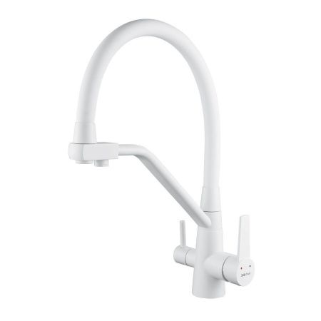 Смеситель для кухни Shevanik S968C на мойку белый