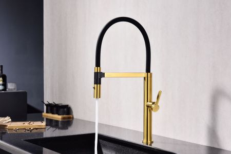 Смеситель для кухни Paulmark LEADER Le214101-BG на мойку золото