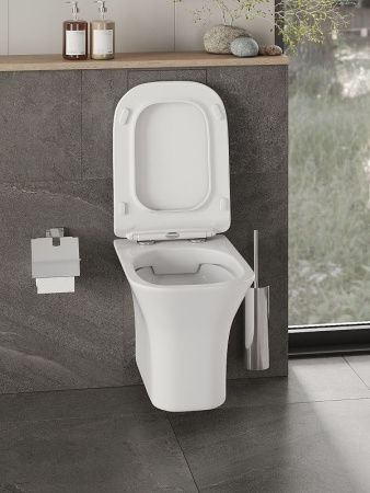 Унитаз подвесной Orange C02-100w белый с сиденьем микролифт каскадный смыв