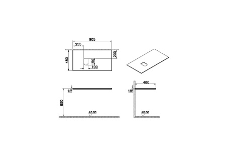 Столешница Vitra Origin 65859 91х48 накладная цвет дуб