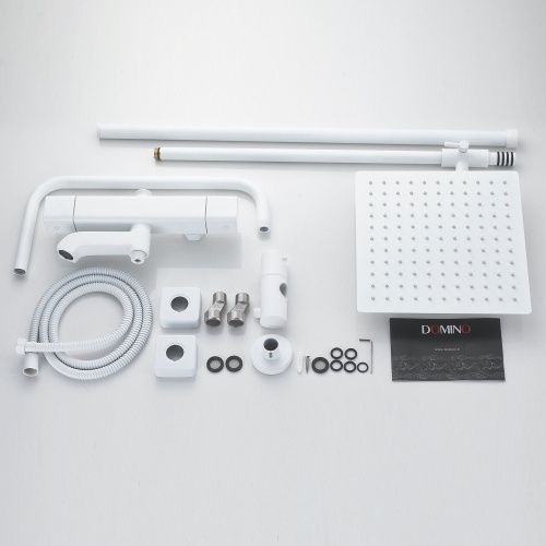 Душевая стойка Shevanik S3096C настенная цвет белый с термостатом - фото 5