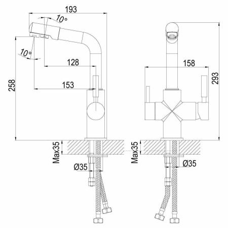 Смеситель для кухни Rossinka Z Z35-31 на мойку хром