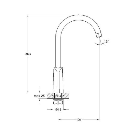 Смеситель для кухни G.Lauf ZOK ZOK4-A036YB на мойку черный/хром