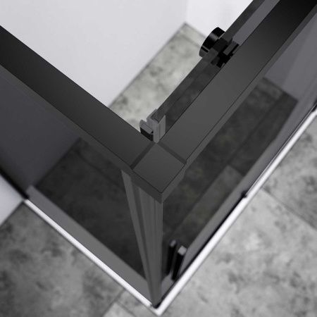 Душевой уголок Vincea Slim-N VSR-4SN8012CGB 120х80 стекло тонированное профиль черный без поддона