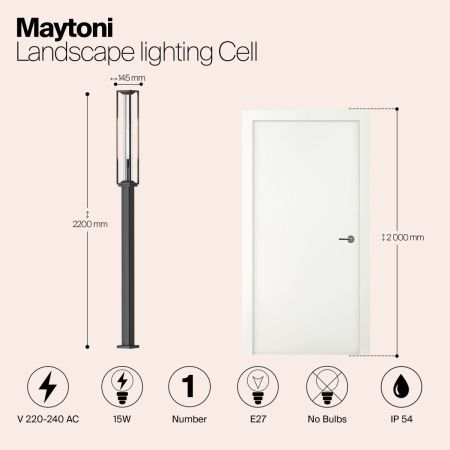 Уличный ландшафтный светодиодный светильник Maytoni Outdoor Cell (Келья) O452FL-01GF3